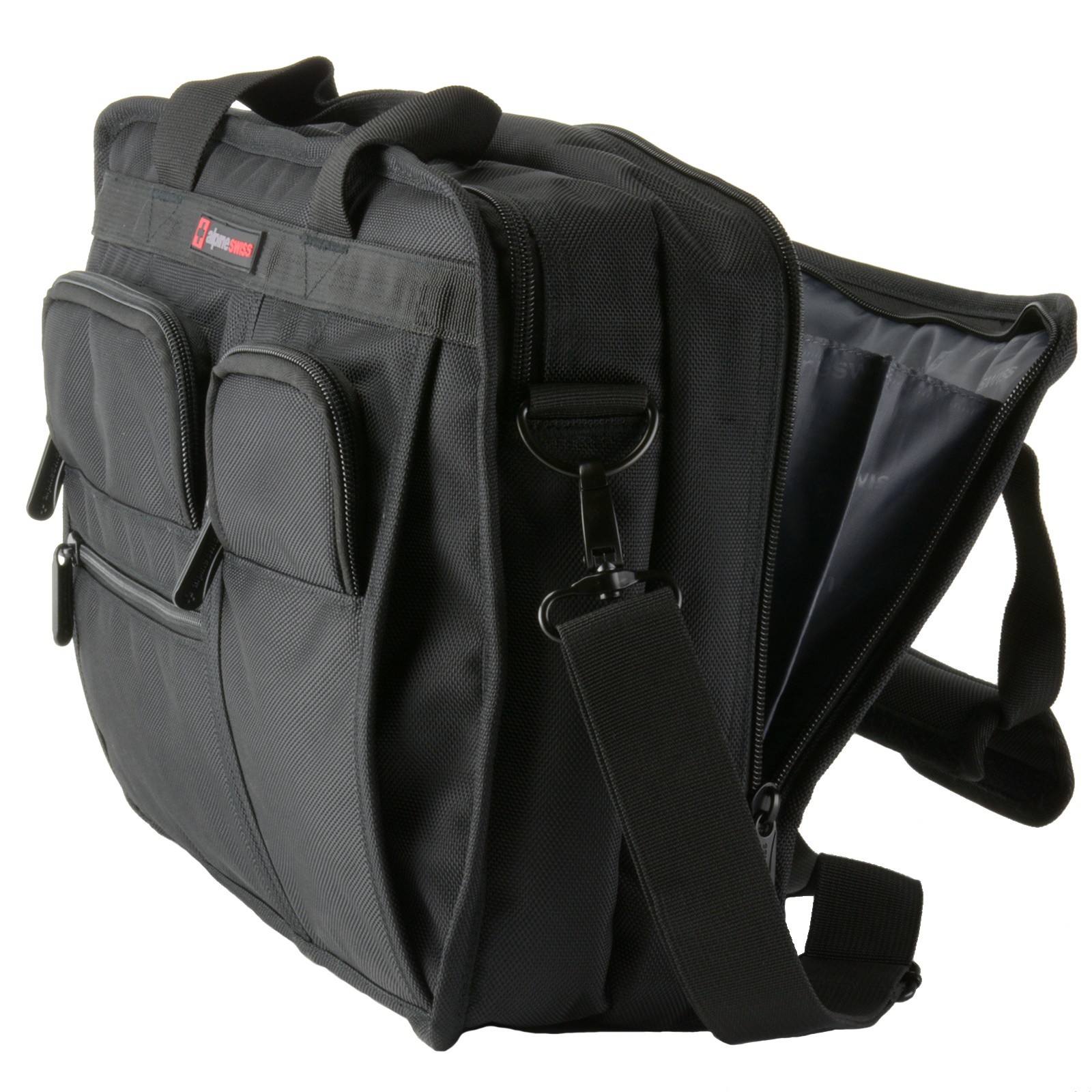 Alpine Swiss Conrad Messenger Bag 15.6 Inch Laptop Briefcase with